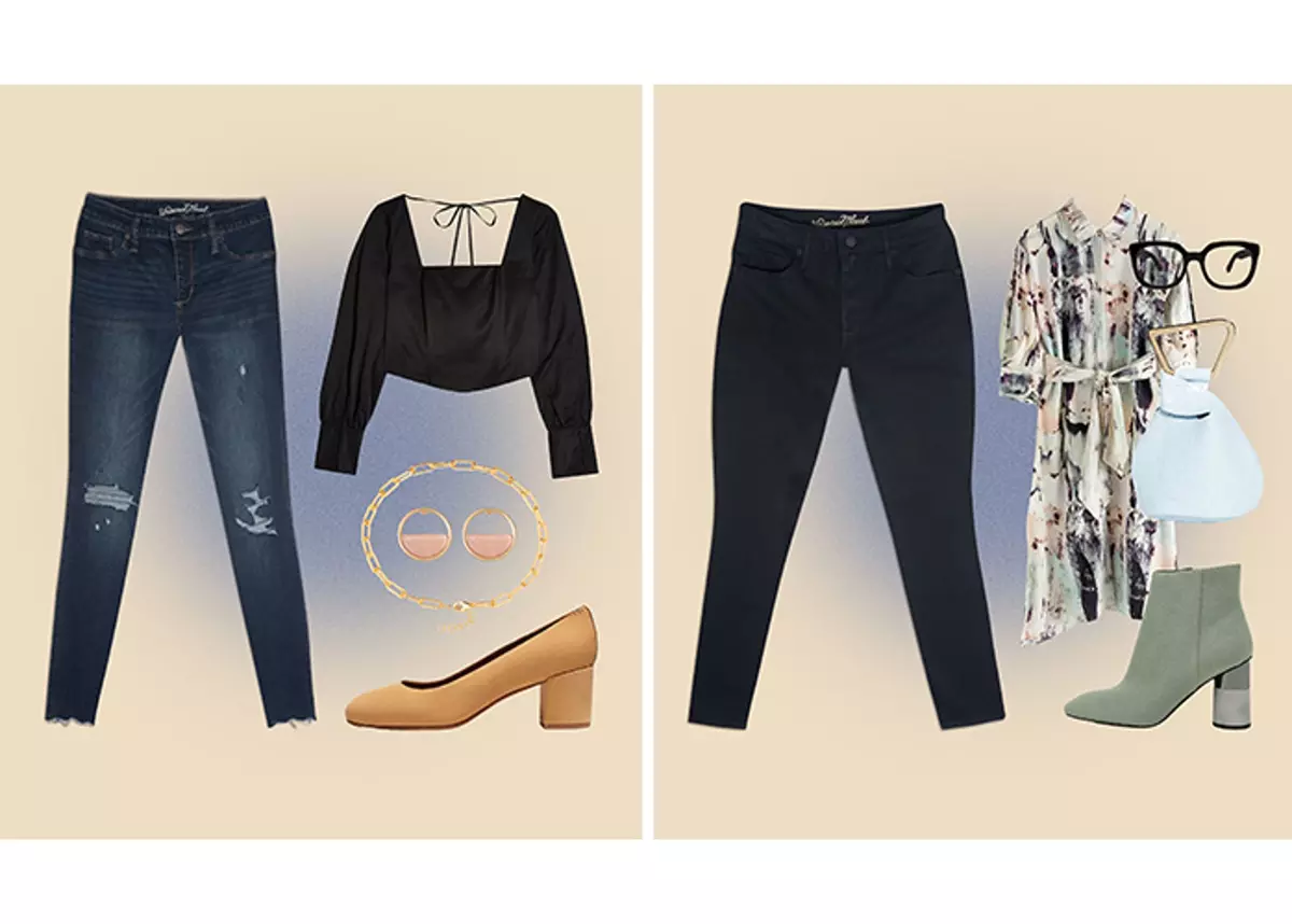 Outfit examples showcasing Target Universal Thread Jean powered by LYCRA® dualFX® technology
