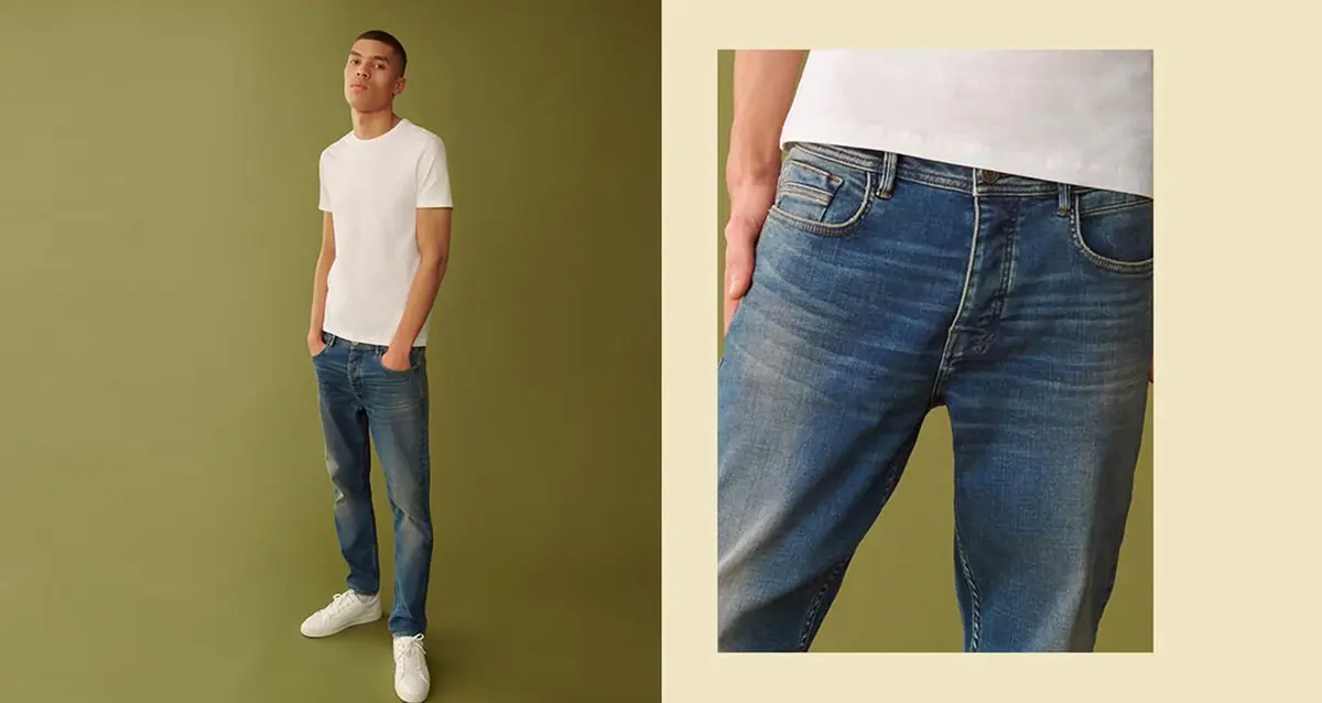 Primark’s men’s slim faded jeans deliver soft, easy stretch and a wider fit window thanks to LYCRA® FREEF!T® technology.