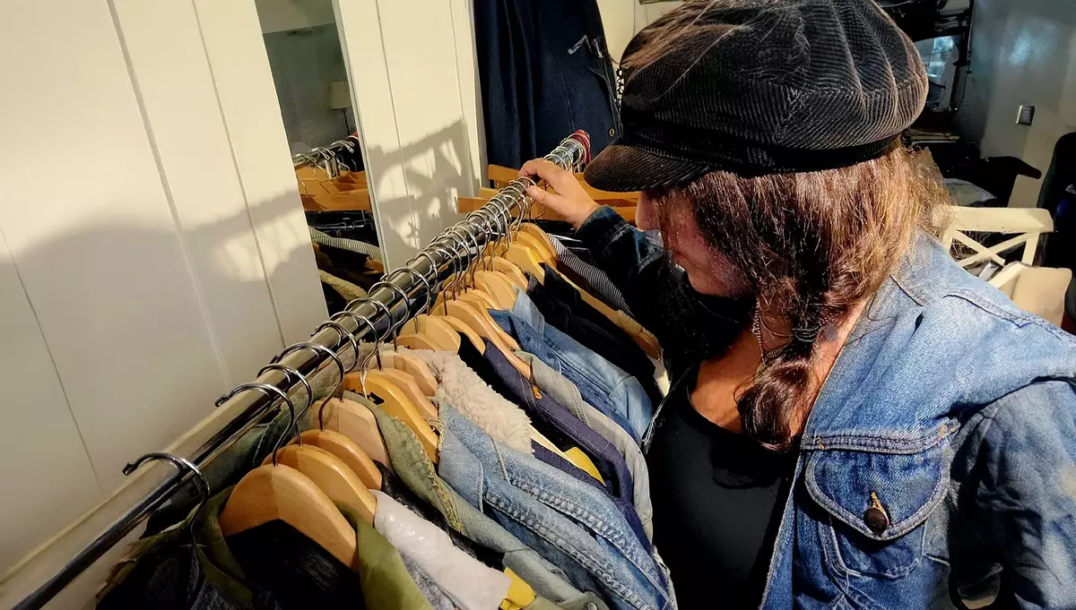 Christine Rucci organizing denim