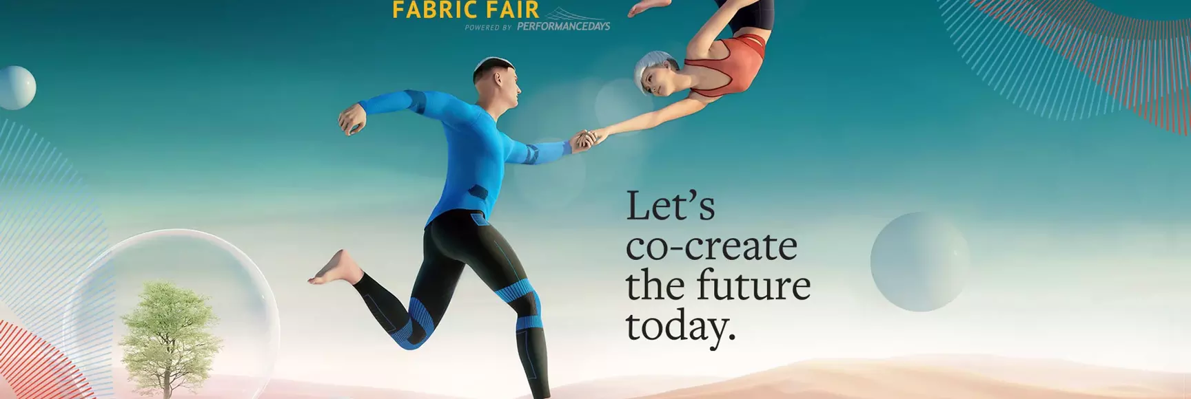 Image taken from a new CGI video promoting LYCRA® ADAPTIV fiber for activewear, sportswear and athleisure apparel.