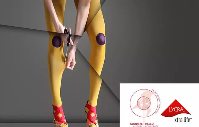 LYCRA® FUSION™ technology is a spandex (elastane) fiber that stops hosiery snags from turning into runs and ladders.  