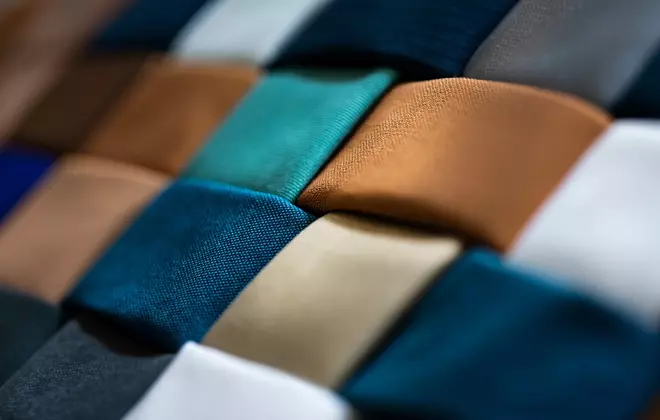 fabric swatches from The EssentiaAble Collection by Sapphire Finishing Mills With LYCRA® Fiber